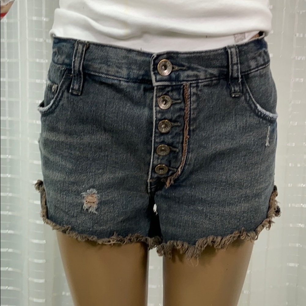 SOLD. Free People Distress Fly Jean Skirts W28